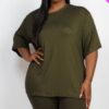 Plus-Size Loose Fit Top & Biker Shorts Set – Stretch Jersey