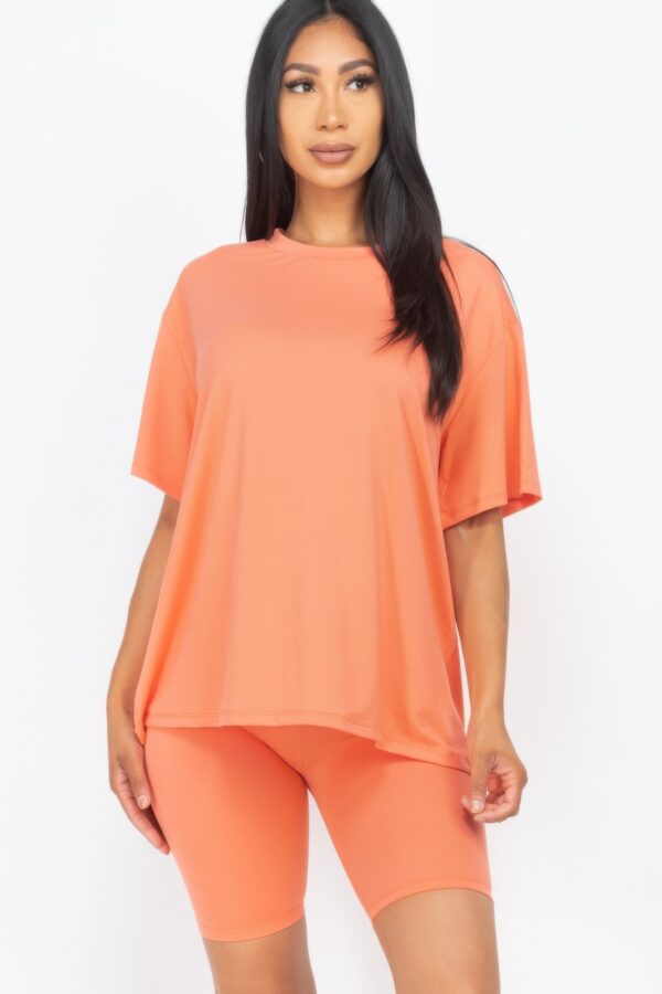 Loose-Fit Top & Biker Shorts Set – Stretch Jersey