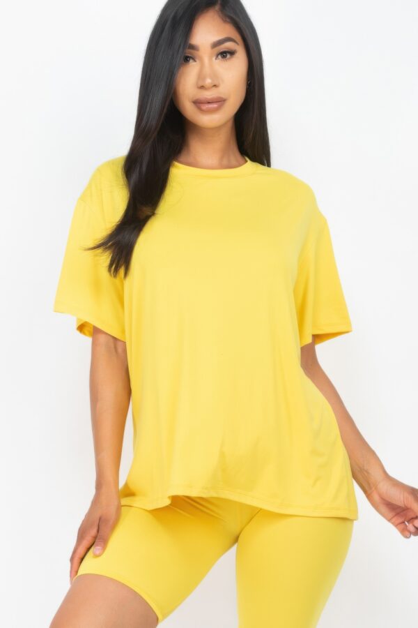 Loose-Fit Top & Biker Shorts Set – Stretch Jersey