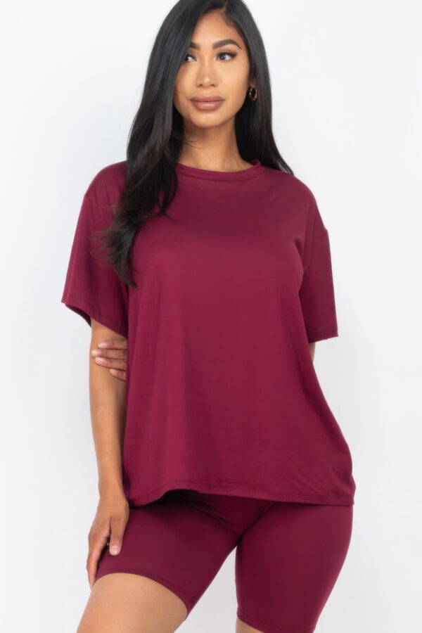 Loose-Fit Top & Biker Shorts Set – Stretch Jersey