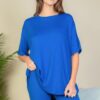 Loose-Fit Top & Biker Shorts Set – Stretch Jersey