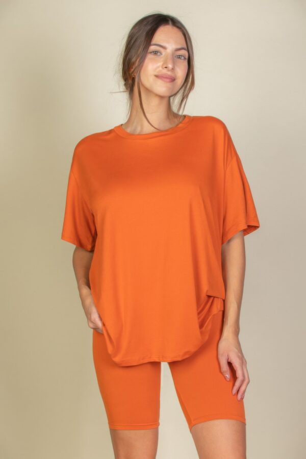 Loose-Fit Top & Biker Shorts Set – Stretch Jersey