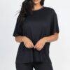 Loose-Fit Top & Biker Shorts Set – Stretch Jersey