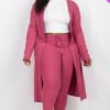 Plus Size Ribbed Long Cardigan & Leggings Set – Stretch Knit