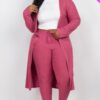 Plus Size Ribbed Long Cardigan & Leggings Set – Stretch Knit