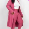 Plus Size Ribbed Long Cardigan & Leggings Set – Stretch Knit
