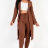 Ribbed Long Cardigan & Leggings Set – High-Stretch Jersey