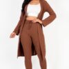 Ribbed Long Cardigan & Leggings Set – High-Stretch Jersey