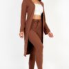 Ribbed Long Cardigan & Leggings Set – High-Stretch Jersey