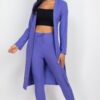 Ribbed Long Cardigan & Leggings Set – High-Stretch Jersey