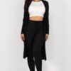Ribbed Long Cardigan & Leggings Set – High-Stretch Jersey