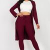 Ribbed Long Cardigan & Leggings Set – High-Stretch Jersey