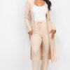 Ribbed Long Cardigan & Leggings Set – High-Stretch Jersey