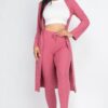 Ribbed Long Cardigan & Leggings Set – High-Stretch Jersey