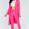 Ribbed Long Cardigan & Leggings Set – High-Stretch Jersey