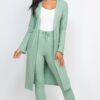 Ribbed Long Cardigan & Leggings Set – High-Stretch Jersey