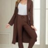 Ribbed Long Cardigan & Leggings Set – High-Stretch Jersey