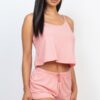 Ribbed Strappy Top and Shorts Lounge Set
