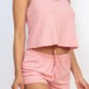 Ribbed Strappy Top and Shorts Lounge Set