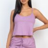 Ribbed Strappy Top and Shorts Lounge Set