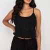 Ribbed Strappy Top and Shorts Lounge Set