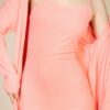 Ribbed Cardigan & Cami Midi Bodycon Dress Set