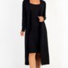 Ribbed Cardigan & Cami Midi Bodycon Dress Set
