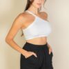 One-Shoulder Ribbed Cropped Top – Asymmetric Neckline