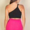 One-Shoulder Ribbed Cropped Top – Asymmetric Neckline
