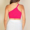 One-Shoulder Ribbed Cropped Top – Asymmetric Neckline