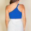 One-Shoulder Ribbed Cropped Top – Asymmetric Neckline