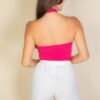 Ribbed Halter Crop Top – Backless Rib Knit