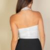 Ribbed Halter Crop Top – Backless Rib Knit
