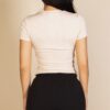 Ribbed Round Neck Short Sleeve Top – Stretch Knit