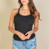 Ribbed Knit Cropped Cami – Fitted Silhouette