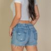 Ribbed Square-Neck Fitted Short Sleeve Tee