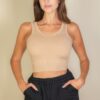 Ribbed Tank Top – Stretch Rib Knit, Multiple Colors