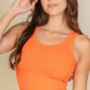 Ribbed Tank Top – Stretch Rib Knit, Multiple Colors