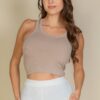 Ribbed Tank Top – Stretch Rib Knit, Multiple Colors