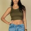 Ribbed Tank Top – Stretch Rib Knit, Multiple Colors