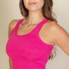 Ribbed Tank Top – Stretch Rib Knit, Multiple Colors