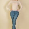 Ribbed Round Neck Long Sleeve Top – Stretch Knit