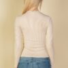 Ribbed Round Neck Long Sleeve Top – Stretch Knit