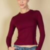 Ribbed Round Neck Long Sleeve Top – Stretch Knit