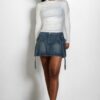 Ribbed Round Neck Long Sleeve Top – Stretch Knit
