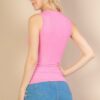 Ribbed V-Neck Sleeveless Tank – Stretch Jersey