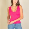 Ribbed V-Neck Sleeveless Tank – Stretch Jersey