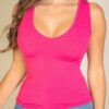Ribbed V-Neck Sleeveless Tank – Stretch Jersey
