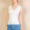 Ribbed V-Neck Sleeveless Tank – Stretch Jersey