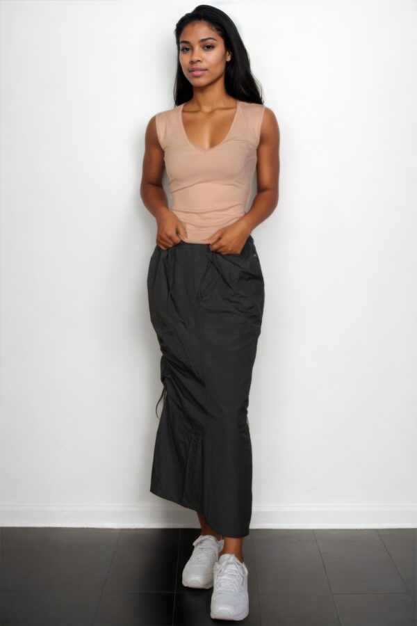 Ribbed V-Neck Sleeveless Tank – Stretch Jersey